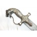 Sword Damascus Steel Blade Silver Wire Work Tiger Handle Handmade Sheath C701